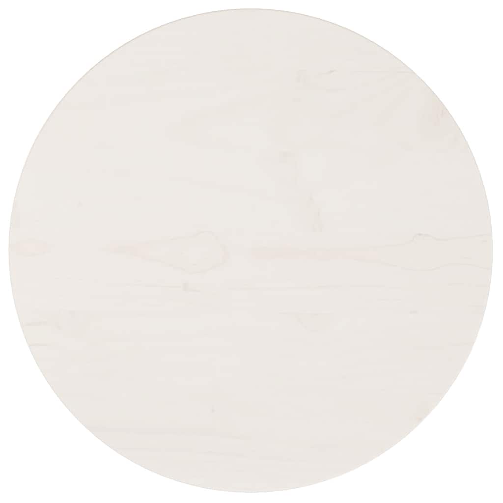 Piano Tavolo Rotondo Bianco Ø40x3 cm in Legno Massello di Pino - homemem39