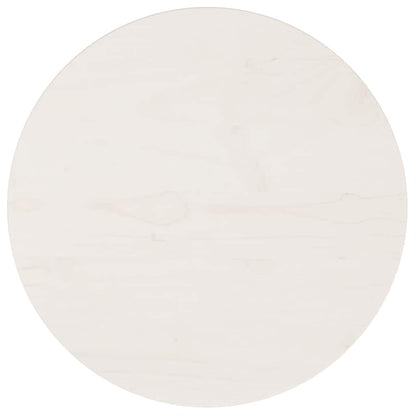 Piano Tavolo Rotondo Bianco Ø40x3 cm in Legno Massello di Pino