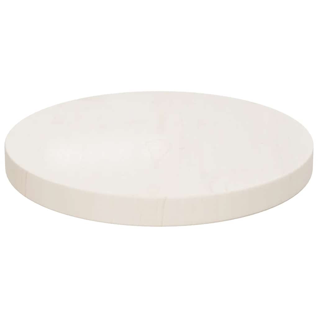 Piano Tavolo Rotondo Bianco Ø40x3 cm in Legno Massello di Pino