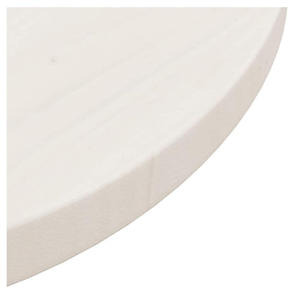 Piano Tavolo Rotondo Bianco Ø40x3 cm in Legno Massello di Pino