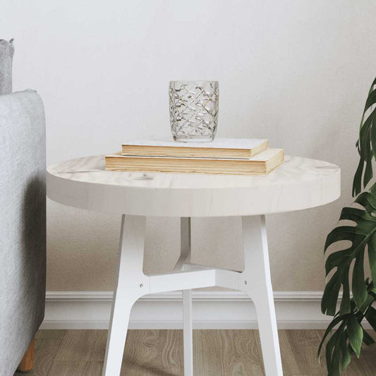 Piano Tavolo Rotondo Bianco Ø40x3 cm in Legno Massello di Pino