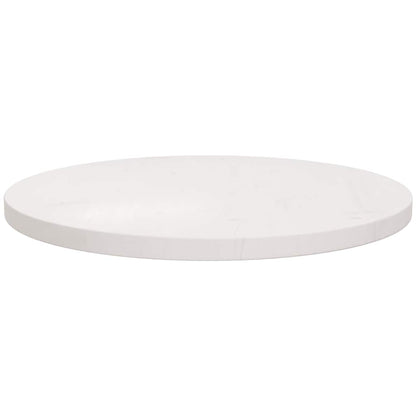 Piano Tavolo Rotondo Bianco Ø50x3 cm in Legno Massello di Pino - homemem39