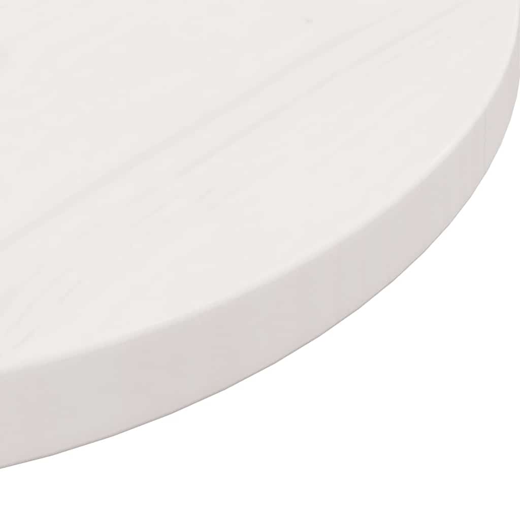 Piano Tavolo Rotondo Bianco Ø60x3 cm in Legno Massello di Pino | homemem39