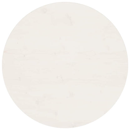 Piano Tavolo Rotondo Bianco Ø70x3 cm in Legno Massello di Pino | homemem39