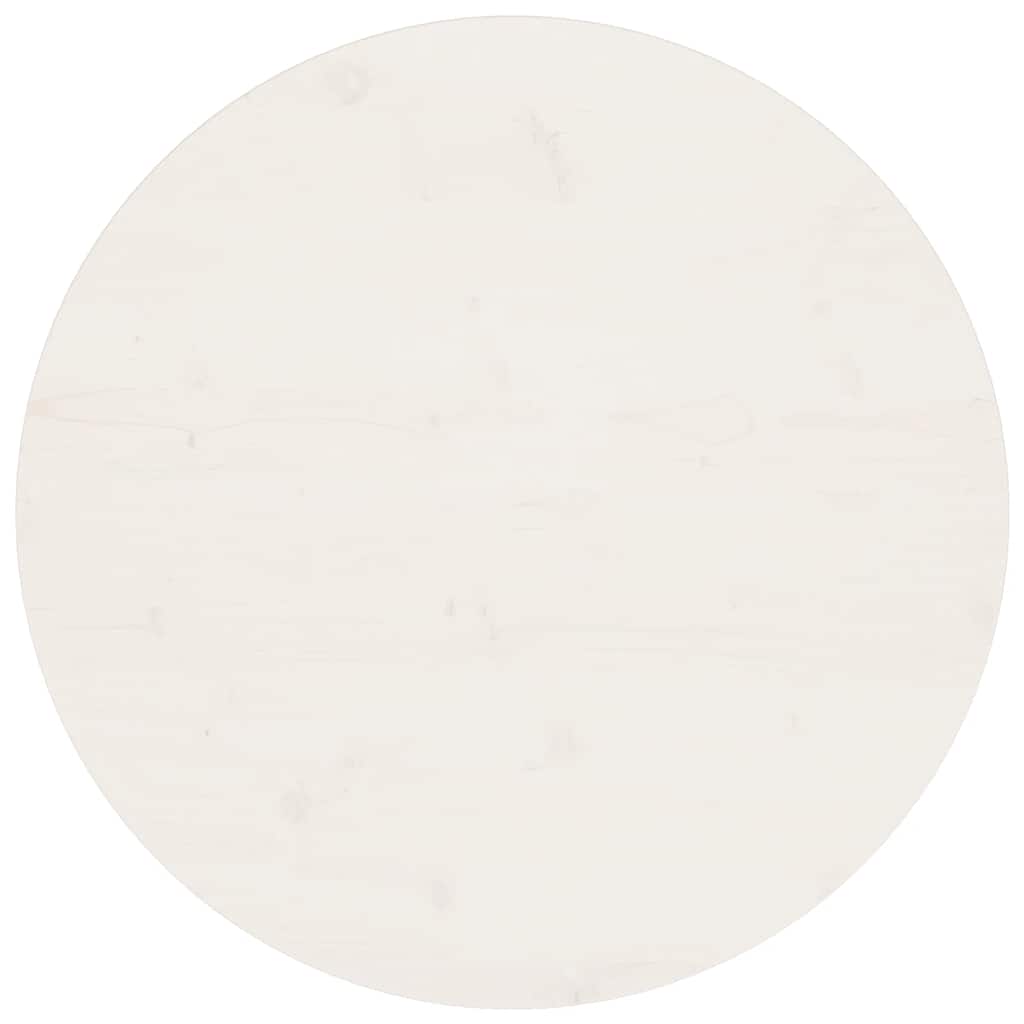 Piano Tavolo Rotondo Bianco Ø70x3 cm in Legno Massello di Pino - homemem39