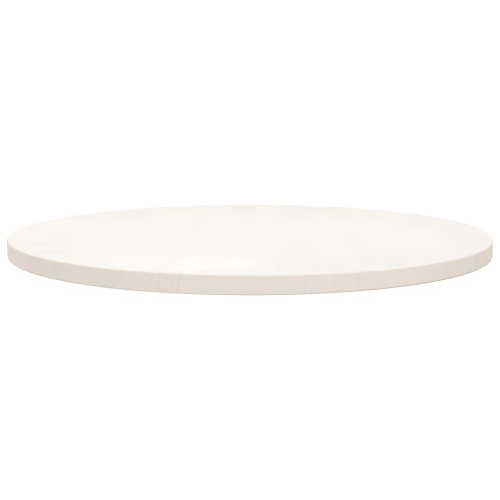 Piano Tavolo Rotondo Bianco Ø70x3 cm in Legno Massello di Pino | homemem39