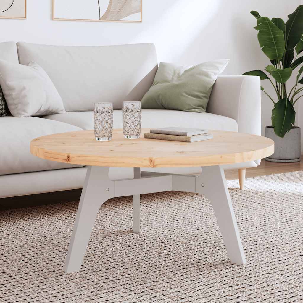 Piano Tavolo Rotondo Ø90x3 cm in Legno Massello di Pino | homemem39