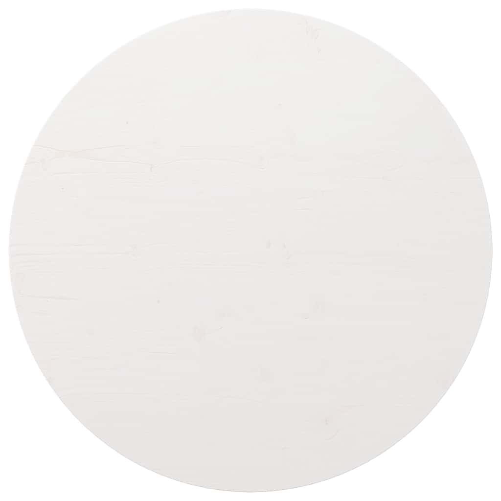Piano Tavolo Rotondo Bianco Ø90x3 cm in Legno Massello di Pino | homemem39