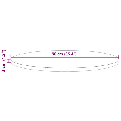Piano Tavolo Rotondo Bianco Ø90x3 cm in Legno Massello di Pino - homemem39