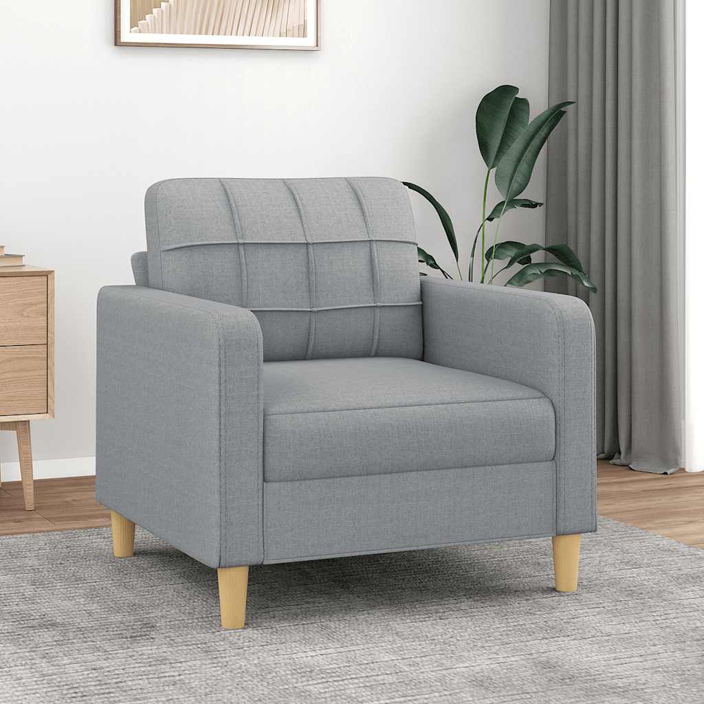 Poltrona Grigio Chiaro 60 cm in Tessuto | homemem39