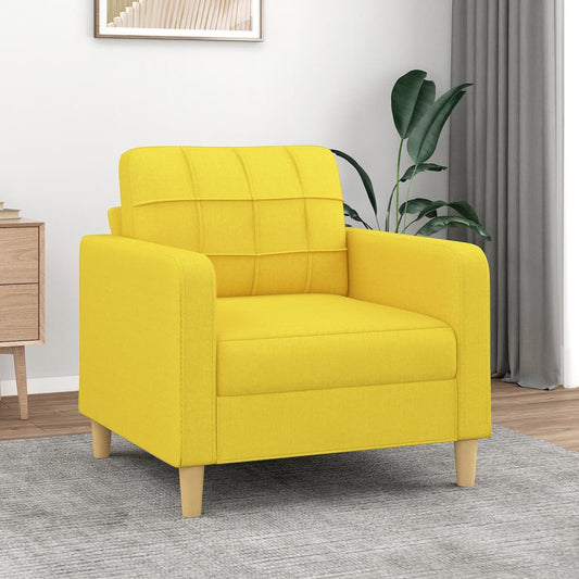 Poltrona Giallo Chiaro 60 cm in Tessuto - homemem39