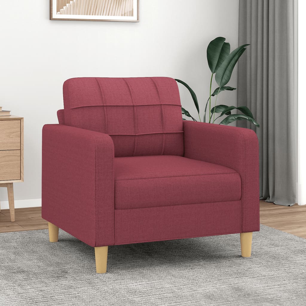 Poltrona Rosso Vino 60 cm in Tessuto - homemem39