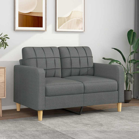 Divano a 2 Posti Grigio Scuro 120 cm in Tessuto | homemem39