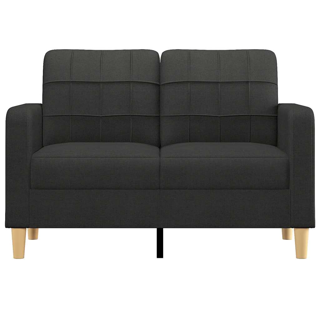 Divano a 2 Posti Nero 120 cm in Tessuto | homemem39