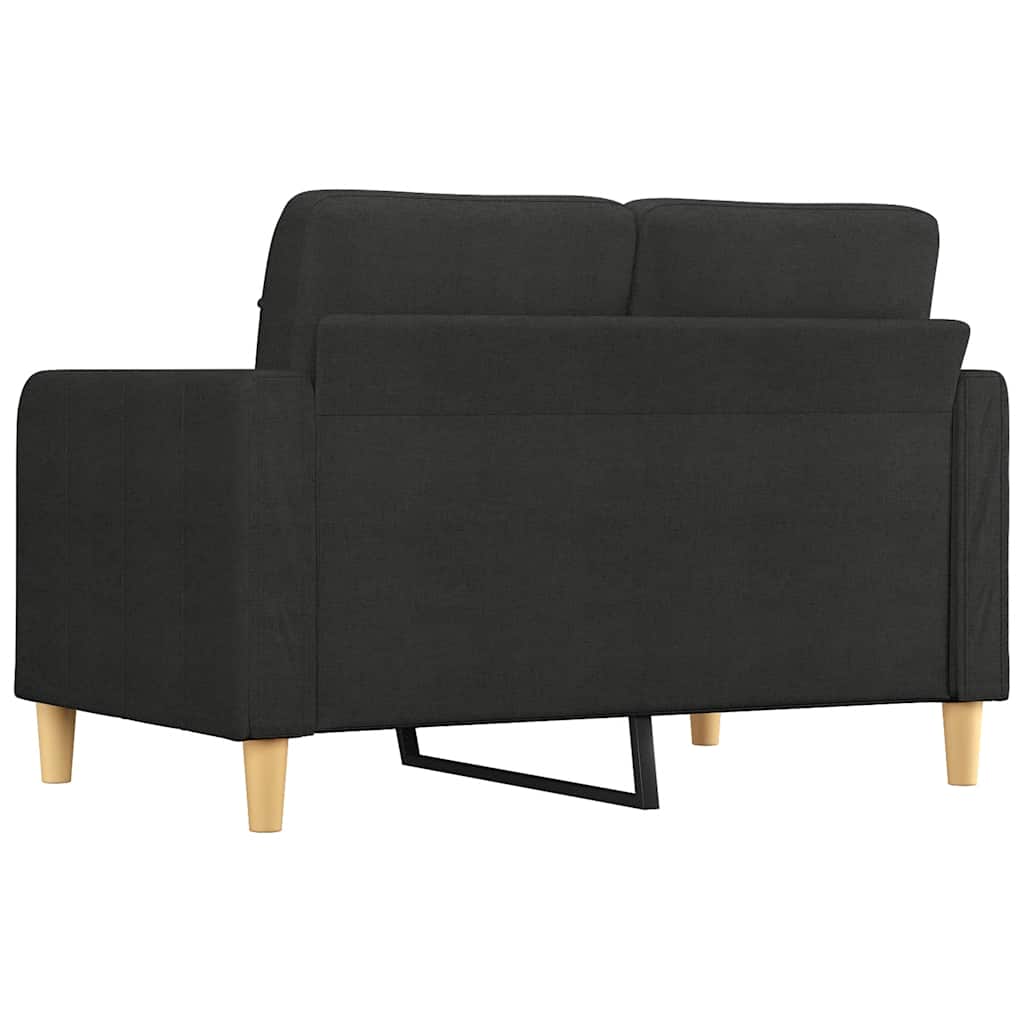 Divano a 2 Posti Nero 120 cm in Tessuto | homemem39