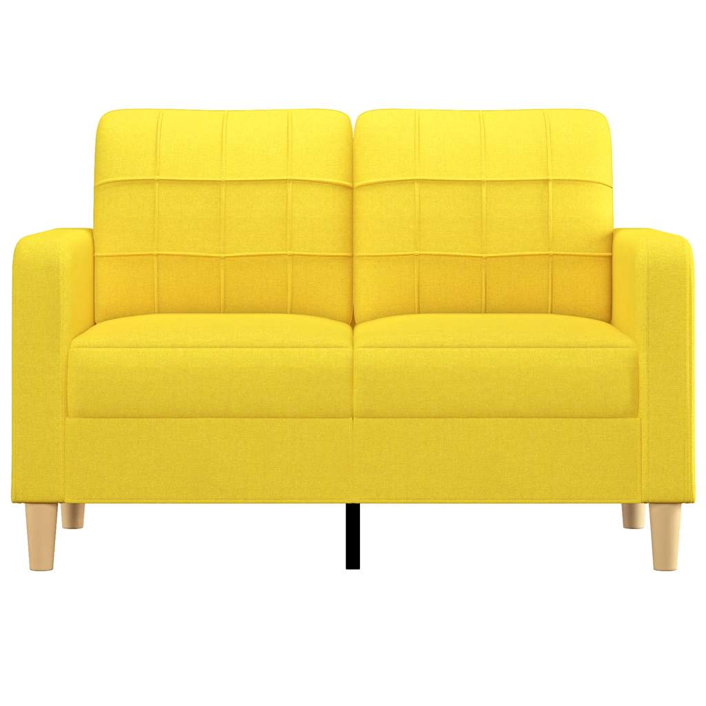 Divano a 2 Posti Giallo Chiaro 120 cm in Tessuto | homemem39