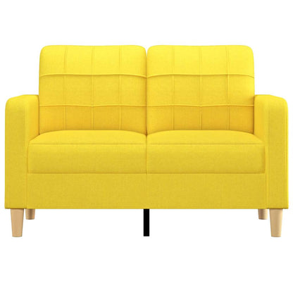 Divano a 2 Posti Giallo Chiaro 120 cm in Tessuto