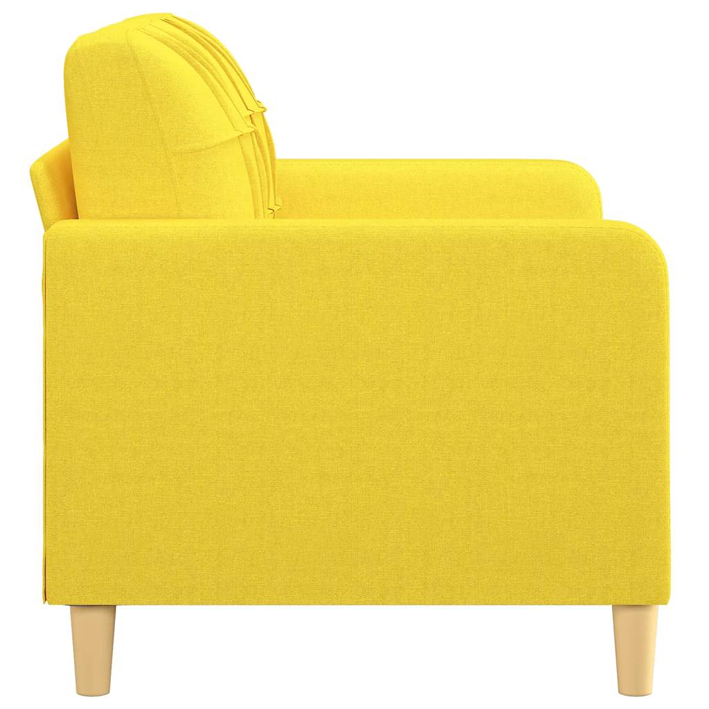 Divano a 2 Posti Giallo Chiaro 120 cm in Tessuto