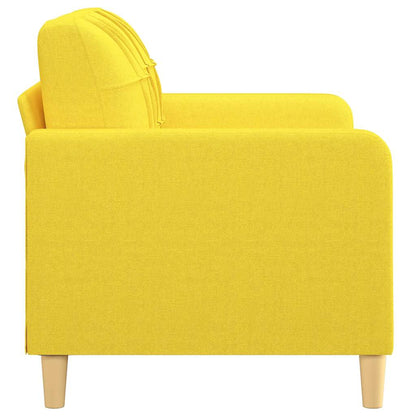 Divano a 2 Posti Giallo Chiaro 120 cm in Tessuto