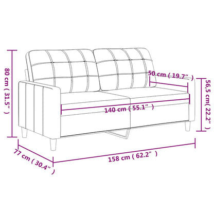 Divano a 2 Posti Grigio Scuro 140 cm in Tessuto | homemem39