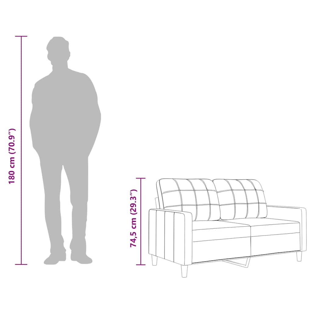 Divano a 2 Posti Grigio Scuro 140 cm in Tessuto - homemem39