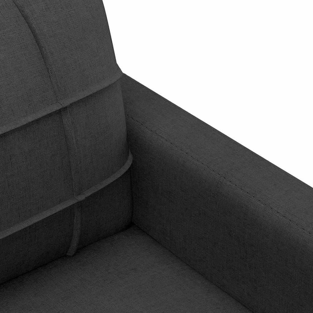 Divano a 2 Posti Nero 120 cm in Tessuto | homemem39