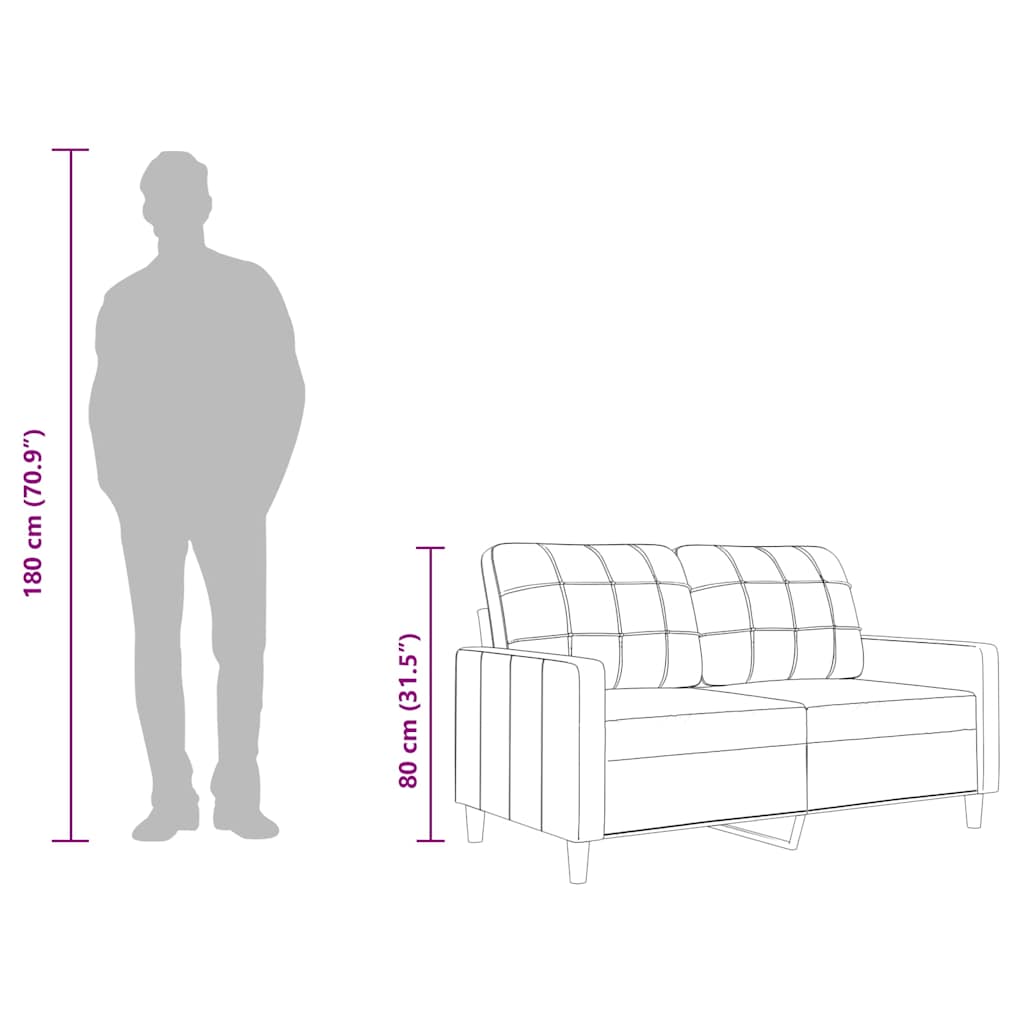 Divano a 2 Posti Giallo Chiaro 140 cm in Tessuto - homemem39