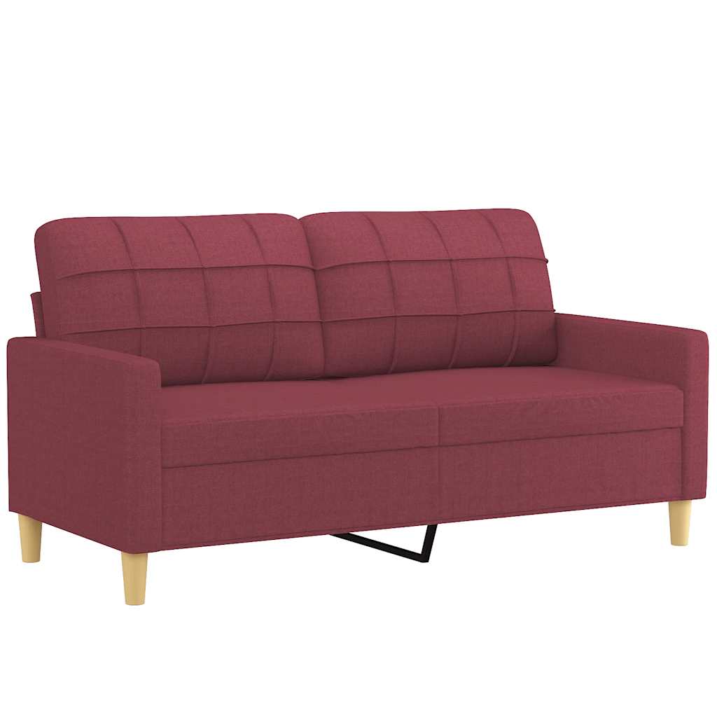 Divano a 2 Posti Rosso Vino 140 cm in Tessuto | homemem39