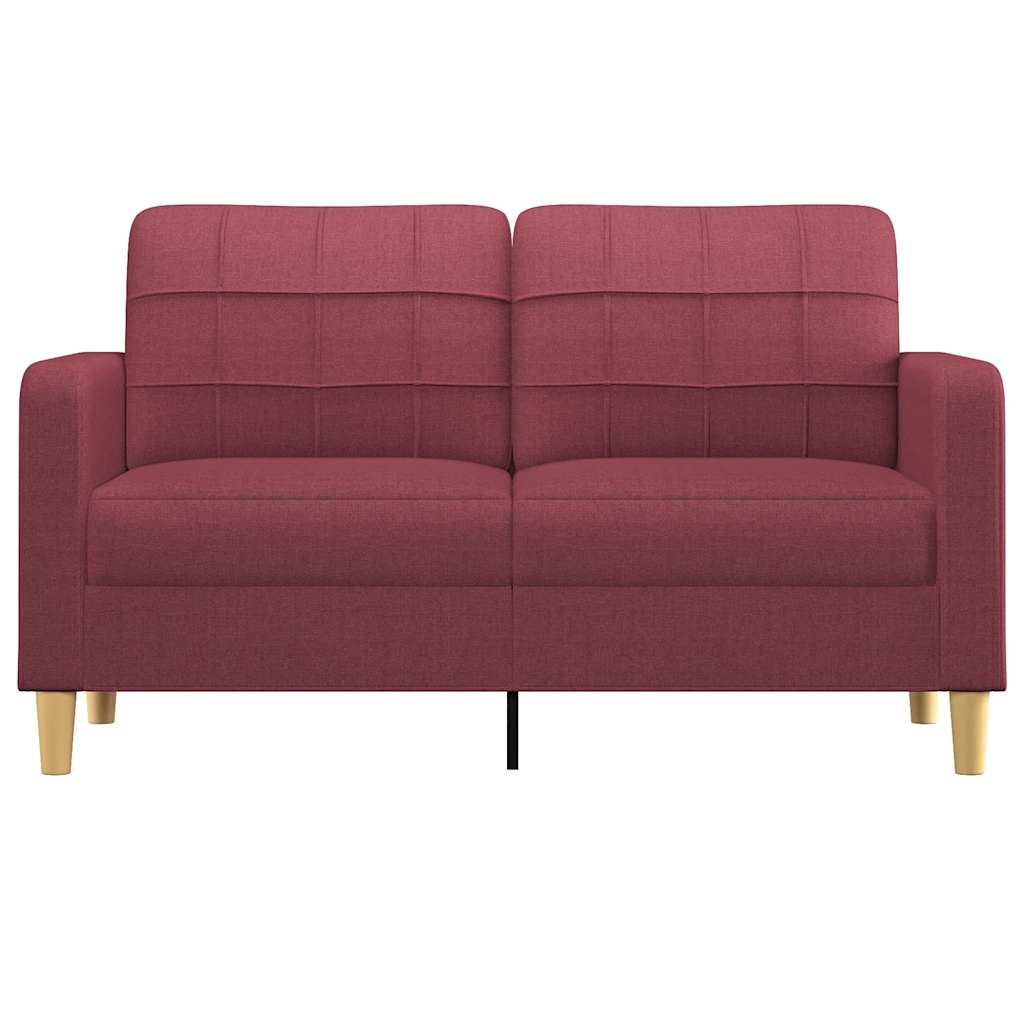 Divano a 2 Posti Rosso Vino 140 cm in Tessuto | homemem39