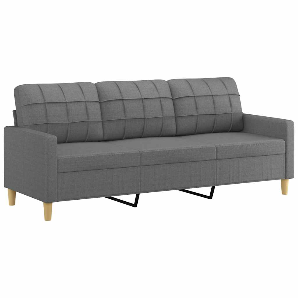 Divano a 3 Posti Grigio Chiaro 180 cm in Tessuto | homemem39