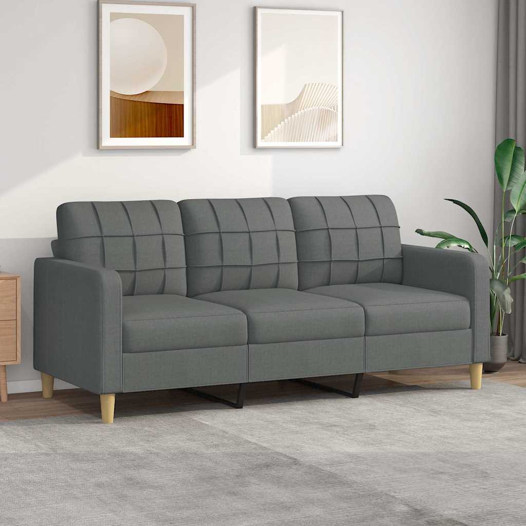 Divano a 3 Posti Grigio Chiaro 180 cm in Tessuto | homemem39