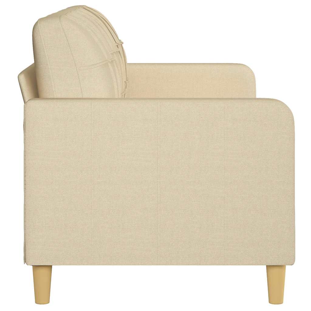 Divano a 3 Posti Crema 180 cm in Tessuto