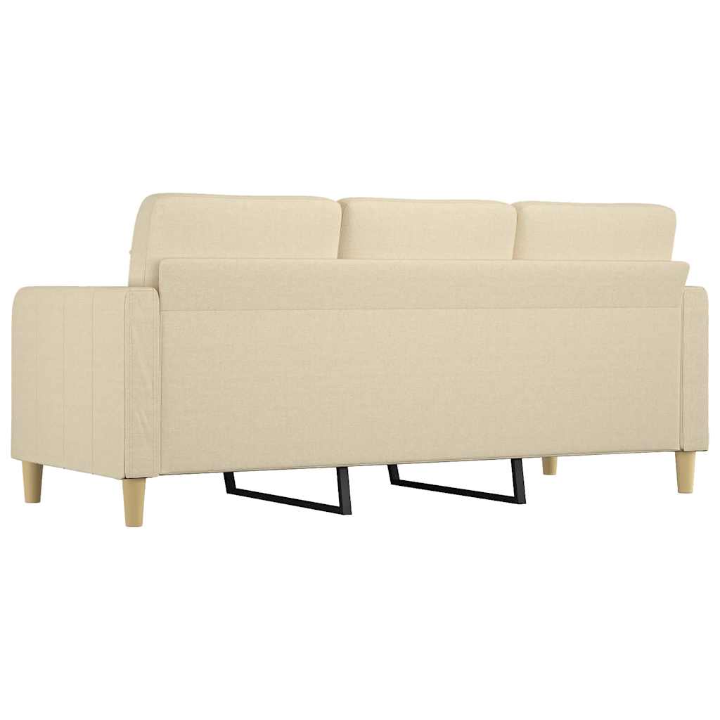 Divano a 3 Posti Crema 180 cm in Tessuto | homemem39