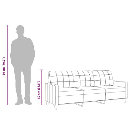 Divano a 3 Posti Marrone 180 cm in Tessuto | homemem39