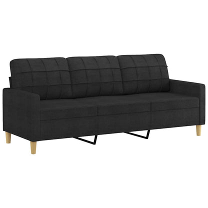 Divano a 3 Posti Nero 180 cm in Tessuto | homemem39