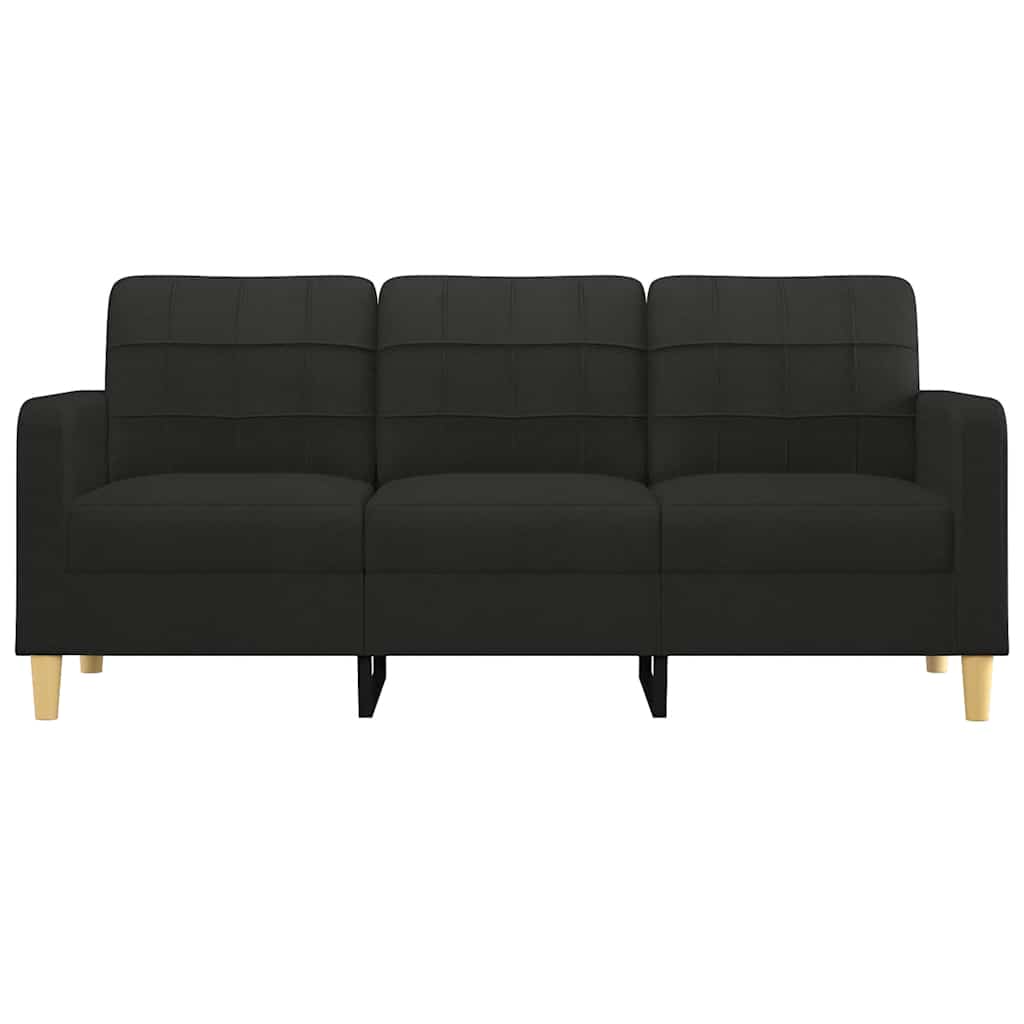 Divano a 3 Posti Nero 180 cm in Tessuto | homemem39