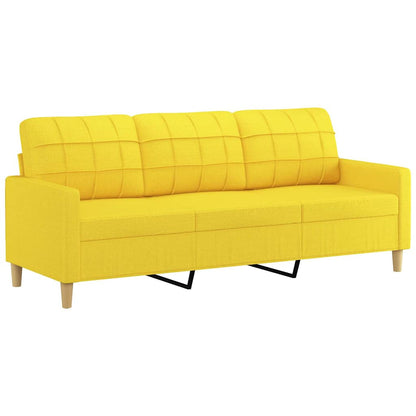 Divano a 3 Posti Giallo Chiaro 180 cm in Tessuto | homemem39