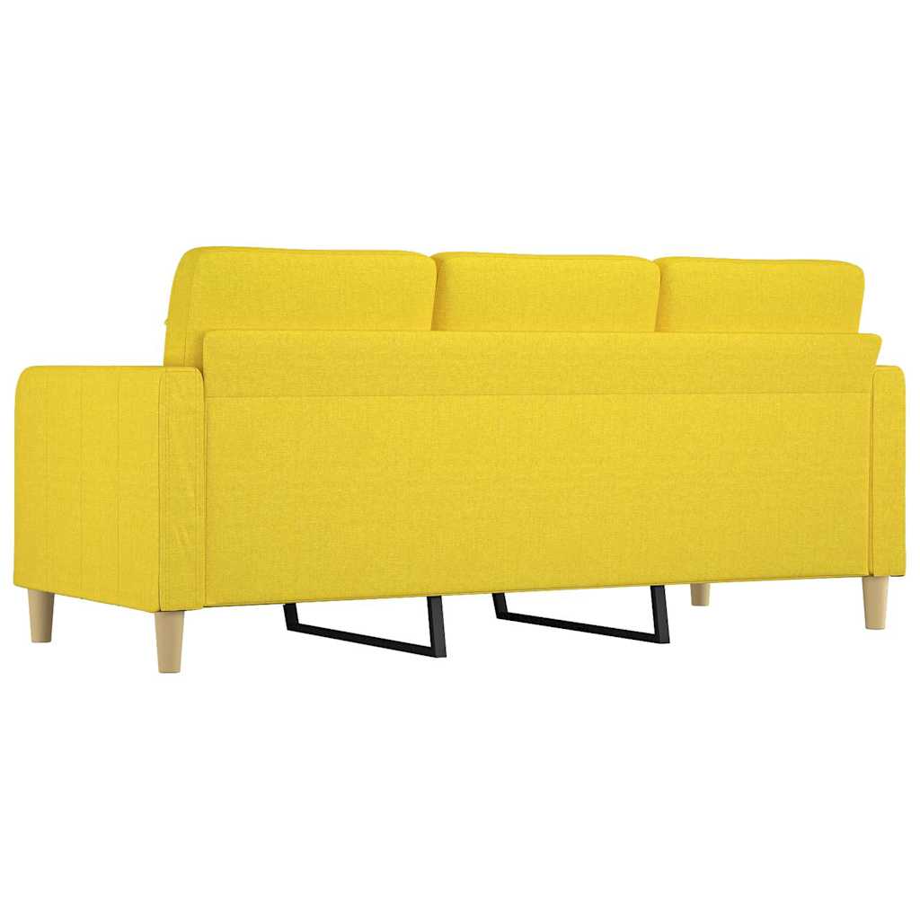 Divano a 3 Posti Giallo Chiaro 180 cm in Tessuto | homemem39