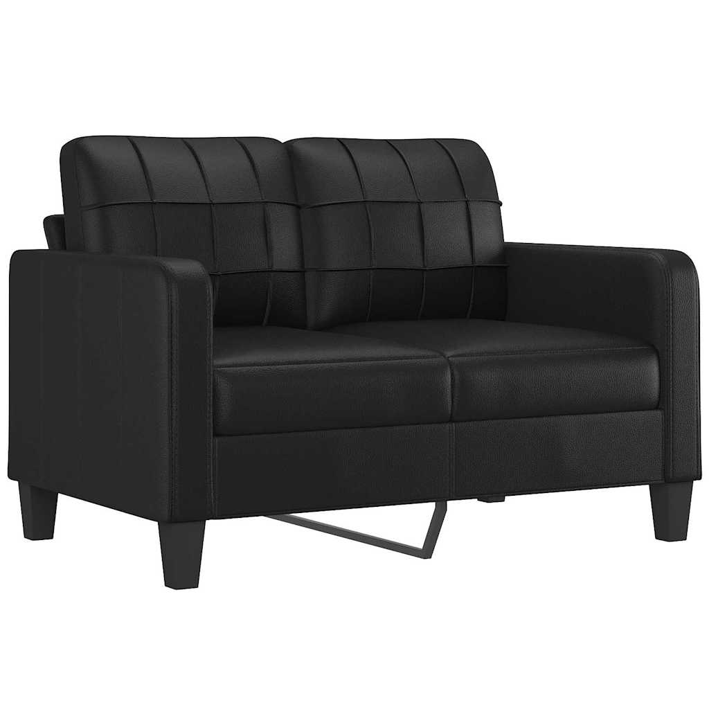 Divano a 2 Posti Nero 120 cm in Similpelle | homemem39