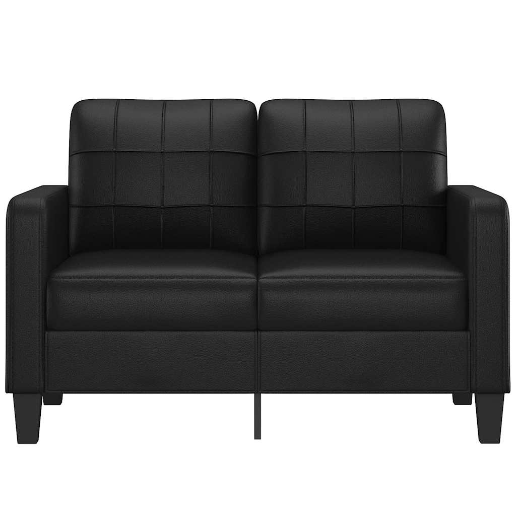 Divano a 2 Posti Nero 120 cm in Similpelle | homemem39