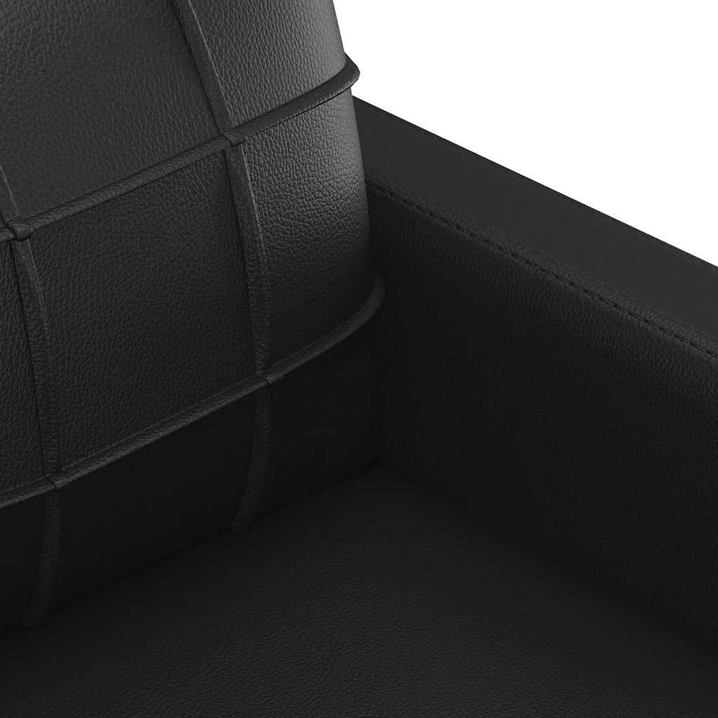 Divano a 2 Posti Nero 120 cm in Similpelle | homemem39