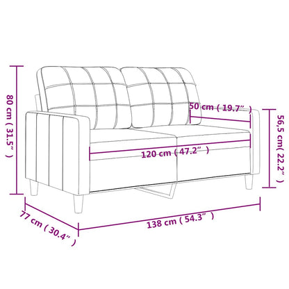 Divano a 2 Posti Nero 120 cm in Similpelle | homemem39