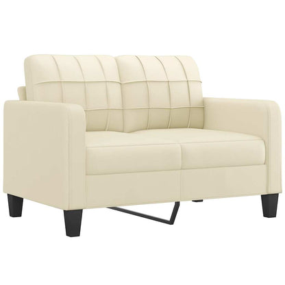 Divano a 2 Posti Crema 120 cm in Similpelle | homemem39