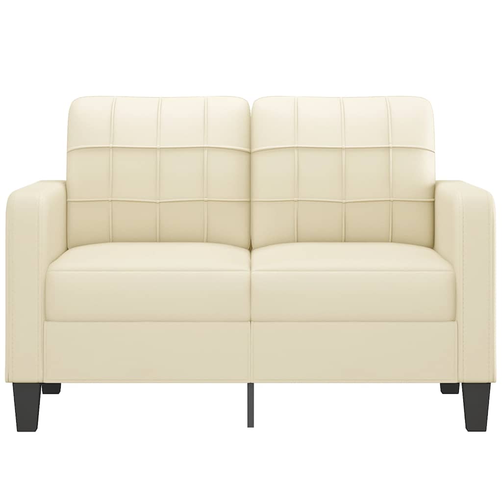 Divano a 2 Posti Crema 120 cm in Similpelle | homemem39