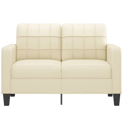 Divano a 2 Posti Crema 120 cm in Similpelle | homemem39
