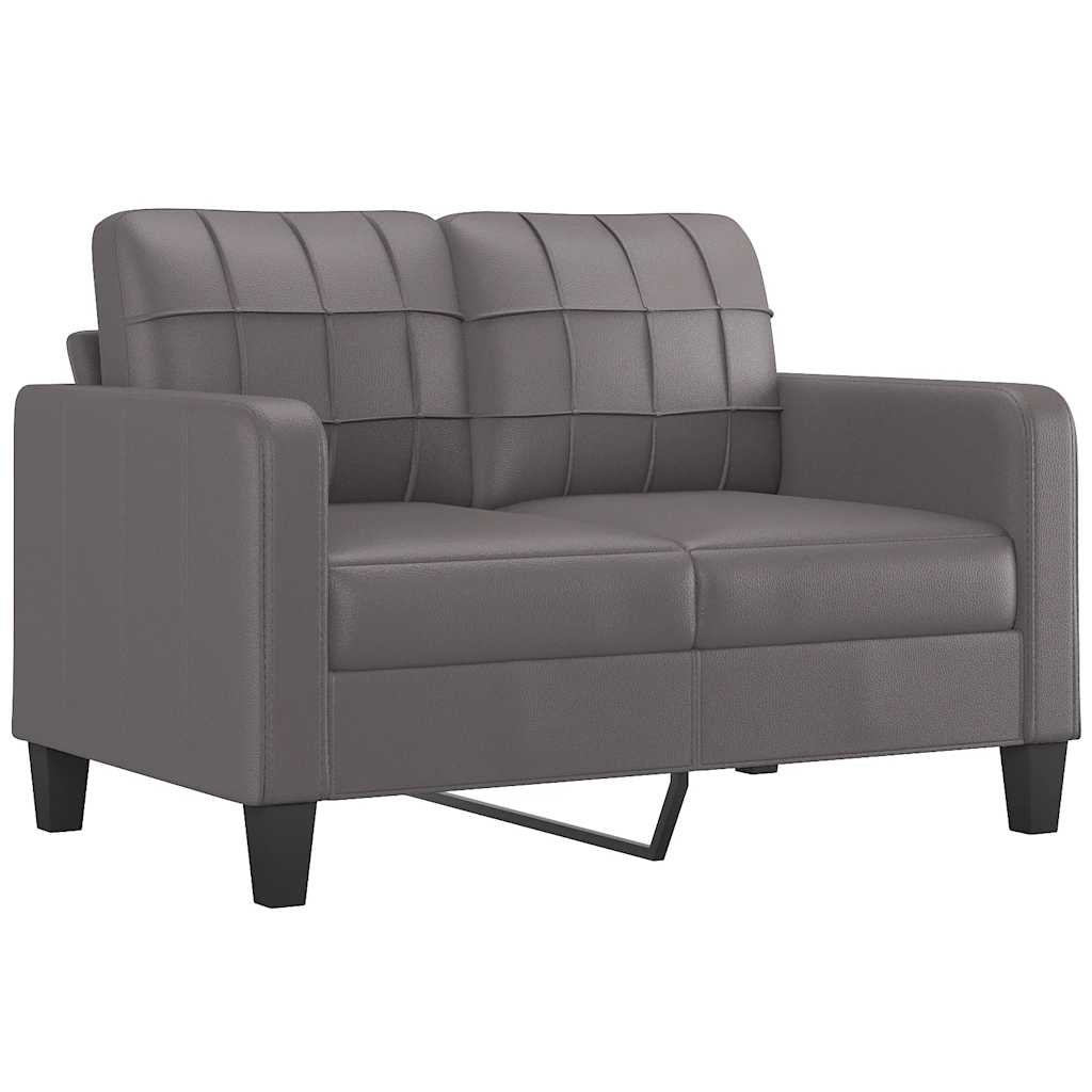 Divano a 2 Posti Grigio 120 cm in Similpelle | homemem39
