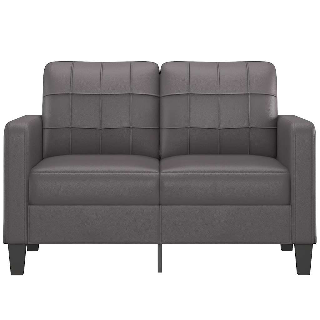 Divano a 2 Posti Grigio 120 cm in Similpelle | homemem39