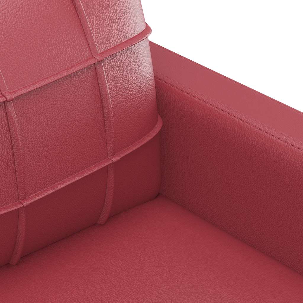 Divano a 2 Posti Rosso Vino 120 cm in Similpelle