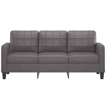 Divano a 3 Posti Grigio 180 cm in Similpelle