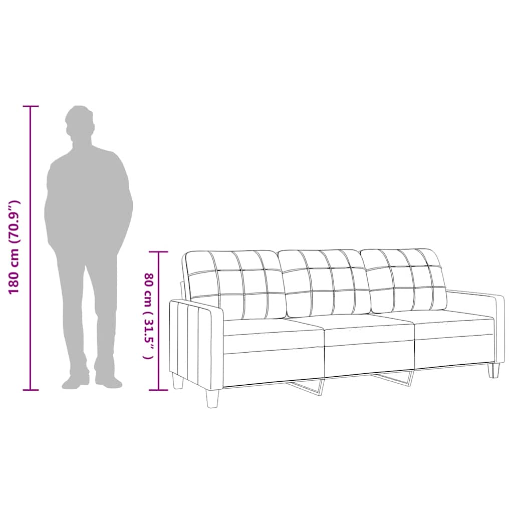 Divano a 3 Posti Rosso Vino 180 cm in Similpelle | homemem39